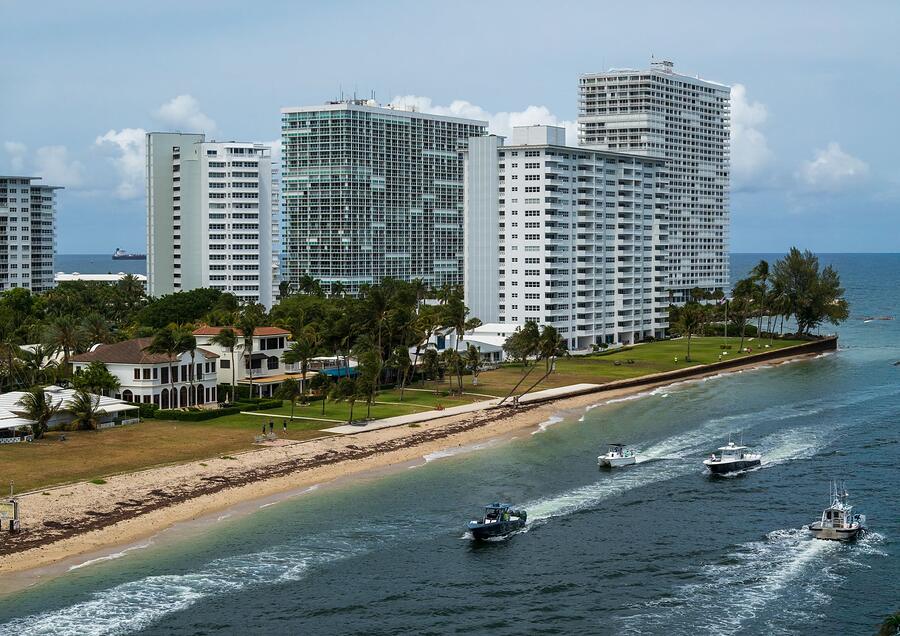 Condo buildings along the Intracoastal Waterway