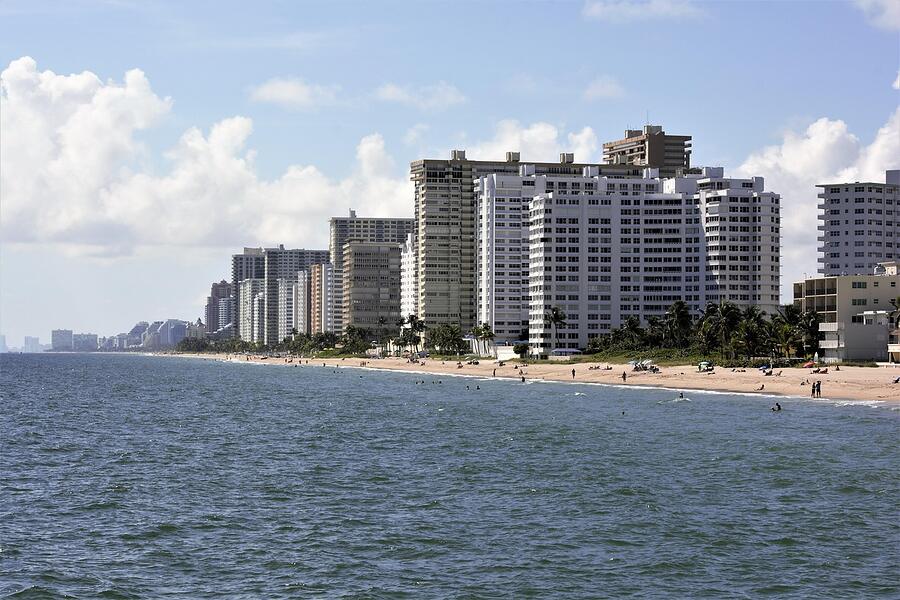 Condo and hotel buildings along the Atlantic coastline